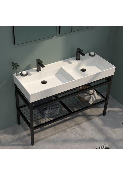 Orka Capetown 120 Takım Beyaz Lavabo Mat Sıyah 5003247 Diğer