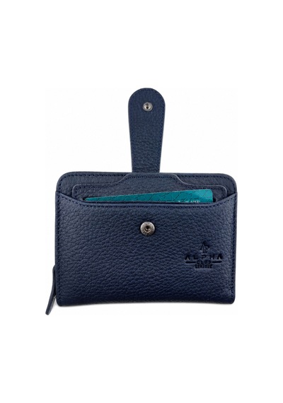 Alphaclub Bag Kadın Çok Bölmeli Kartlıklı Çıtçıt Kapamalı Cüzdan Lacivert