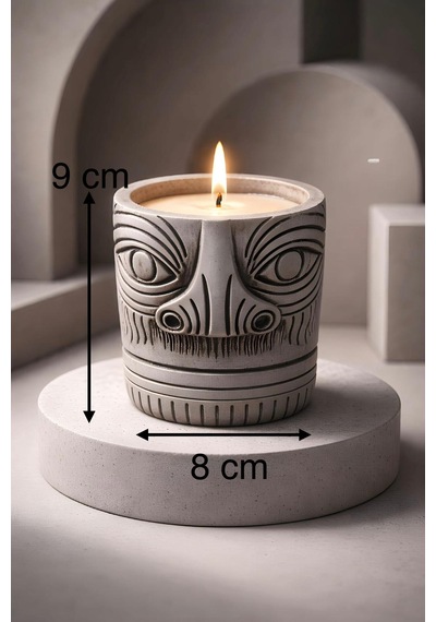 Totem Mask Dekoratif Kap Mum Renkli