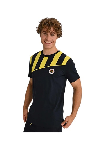 Fenerium Fenerbahçe Erkek Trıbun Çubuk Bloklu Tshırtu Uv Kutu Hediyeli Lacivert