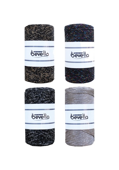 Simli 200 Gr 2 Mm Kahverengi Polyester Makrome Ipi, Simli Çanta, Supla Ipliği