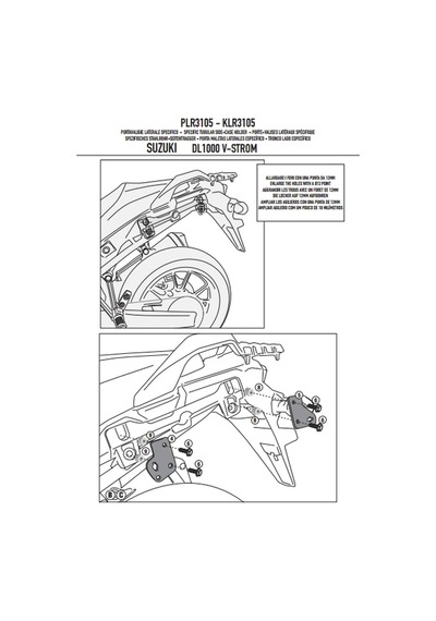 Gıvı Plr3105 Suzukı Dl 1000 V-strom 14-19 Yan Çanta Taşıyıcı Tek Renk