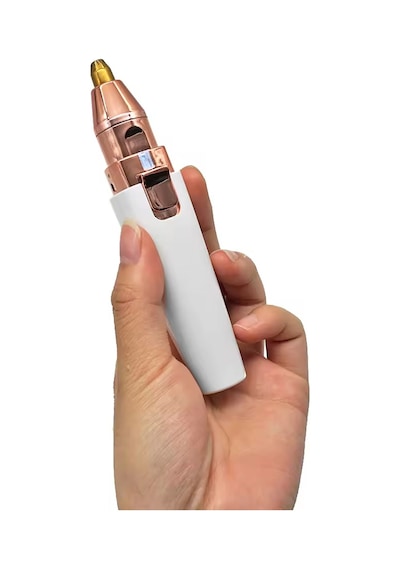 Thentech Şarj Edilebilir Mini Seyahat Tipi Kaş Tüy Alıcı Mini Kıl Alma Aleti Şarjlı Epilasyon Aleti Işıklı Beyaz