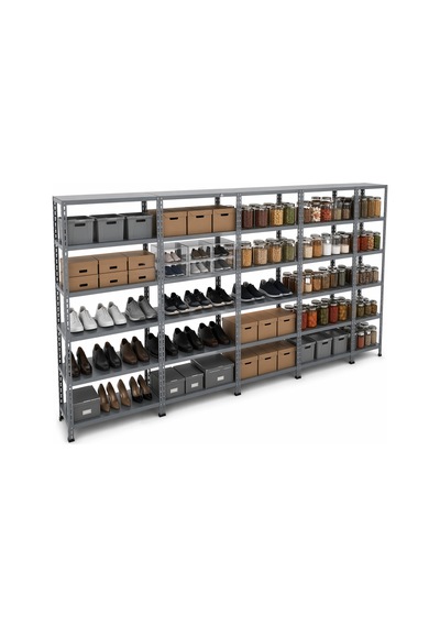 43x465x200 Cm Beşli Seri Bağlantılı 6 Katlı Modüler Çelik Raf Sistemi Elektrostatik Fırın Boyalı Çok Amaçlı Depolama Ve Ayakkabılık Rafı Gri 43x465x200 Cm Beşli Seri Bağlantılı 6 Katlı Modüler Çelik Raf Sistemi Elektrostatik Fırın Boyalı Çok Amaçlı Depolama Ve Ayakkabılık Rafı Gri