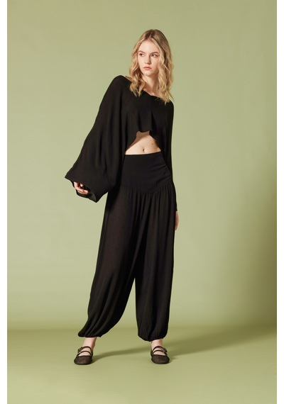 Asimetrik Kimono Siyah