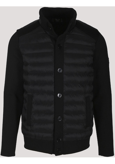 Erkek Zırh Örme Siyah Hırka Düğmeli Dik Yaka Slim Fit İnce Astarlı Mevsimlik Cardigan Ncs Jeans 4518-siyah Siyah