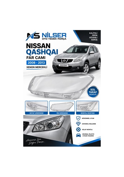 Nissan Qashqai Sol Xenon Mercek Far Cam 2008-2014