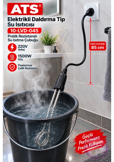 Daldırma Tip Su Isıtıcısı 220v 1500w Elektrikli Su Isıtıcı Rezistans Sıvı Isıtıcı Termostatlı Isıtıcı