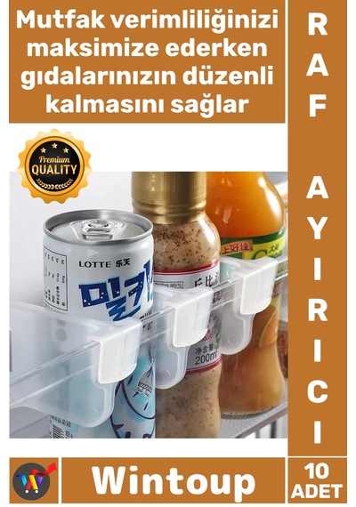 Rafayırıcı Mutfak Kiler Düzenleyici Dolap İçi Organizer Çok Amaçlı Buzdolabı Raf Ayırıcı 10 Adet