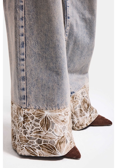 it's basic Kadın Kot Rengi 4s6-65 Wide Leg Fit Paça Dantel Detaylı Özel Tasarım Denim Jean Mavi it's basic Kadın Kot Rengi 4s6-65 Wide Leg Fit Paça Dantel Detaylı Özel Tasarım Denim Jean Mavi