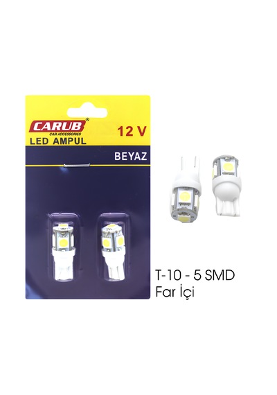 Carub Ampul 12v T-10 5led Smd Fariçi Beyaz