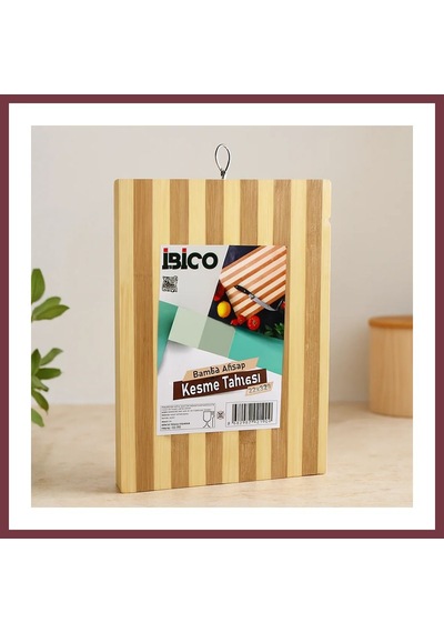 Storeşahin Bambu Kesme Tahtası 22x32x1.3 Cm Metal Kulplu Shn0720