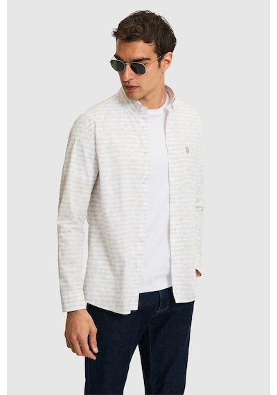 U.s. Polo Assn. Erkek Bej Gömlek Desenli 50324655-vr011