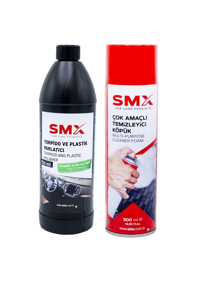 Çok Amaçlı Temizleyici Köpük Sprey 500 Ml + Torpido Plastik Parlatıcı 750 Ml.