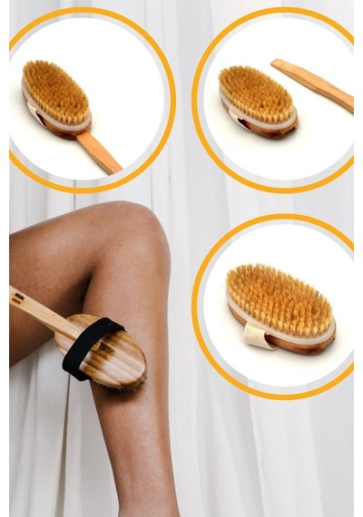 Doğal Gerçek At Kılı Peeling Etkili Selülit Masaj Fırçası
