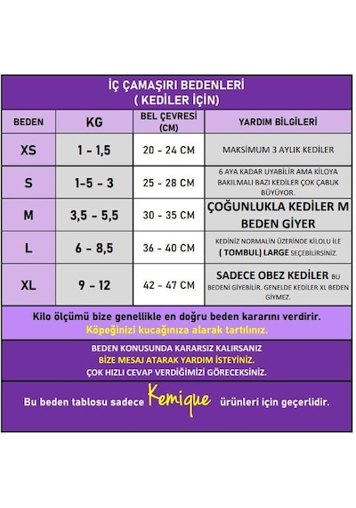 Pretty Liva Dişi Kedi Regl Külotu Kedi Donu Kedi İç Çamaşırı Ayarlanabilir Bağcıklı Küçük Irklar İçin