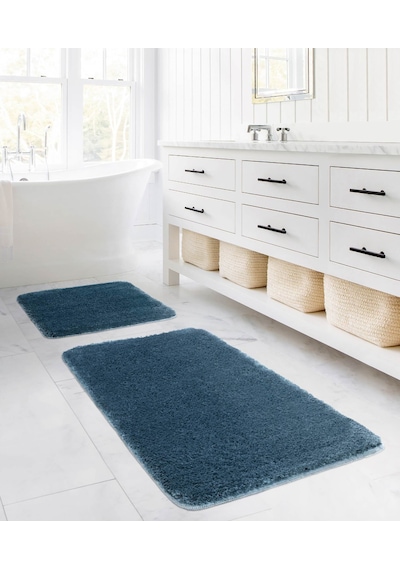 Koza Home Koza Home Segura Peluş Turkuaz Kaydırmaz Taban Banyo Paspası Turkuaz