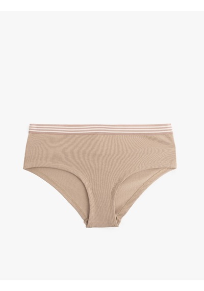 Koton Pamuklu Yüksek Bel Çizgili Hipster Kadın Külot Pembe 5slk30041mk Gül