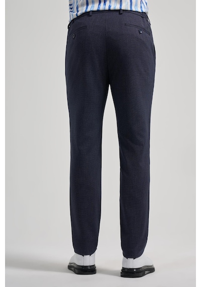İmza Koyu Lacivert Kendinden Desenli Yan Cep Slim Fit Jogger Pantolon 1003250161 Koyu Lacivert