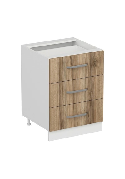 Minar Mutfak Alt Modül 3ç Nray 60cm Dolap Beyaz/dore - D1