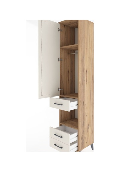 Hyperion Dolap 3 Raflı 3 Çekmeceli Tek Askılı 44x44x221 Çam-aytaşı Atlas Çam