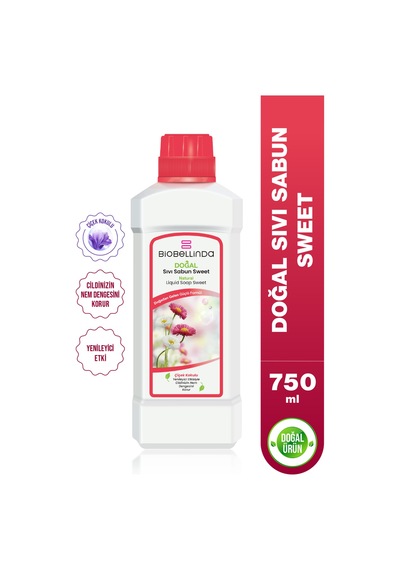 Doğal Sıvı Sabun Sweet Çiçek Kokulu Konsantre El Sabunu 750 Ml