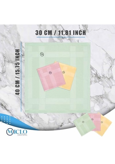 Mıclo Cleanıng Mikrofiber Temizlik Bezi 3'lü Set Sihirli Bez Cam, Ayna Bezi Soft Seri 30x40 Açık Bej