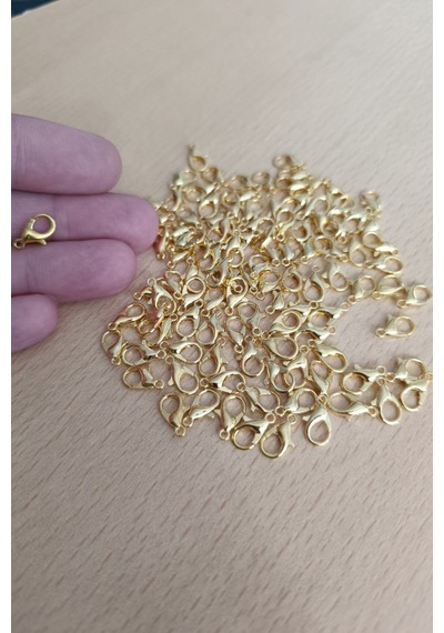 Papağan Takı Klipsi Gold 50 Adet 502 Gold Sarı Renk Papağan Klips Kolye Bileklik Kancası