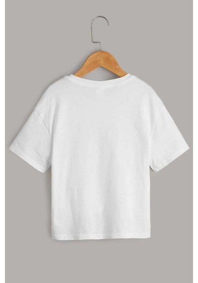 Uyguntarz Çocuk Los Angles Pamuklu Tshirt Beyaz