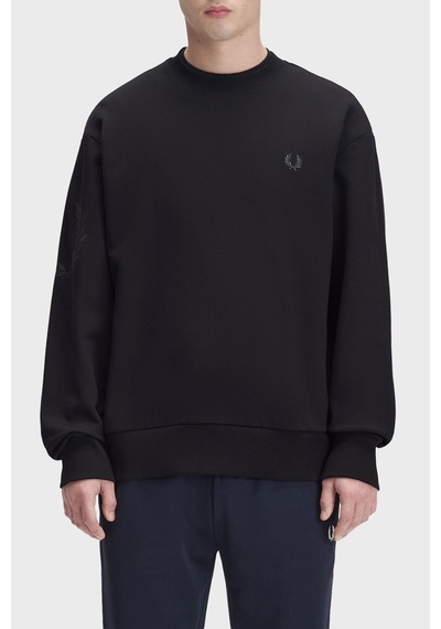 Fred Perry %100 Pamuk Regular Fit Bisiklet Yaka Sweat Erkek Sweat M3622 102 Siyah