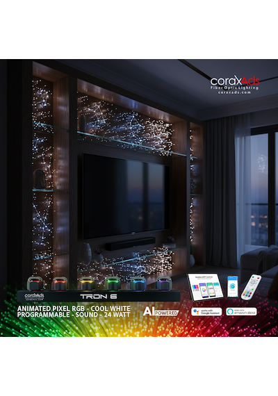Tv Arkası Ünitesi Ambiyans Aydınlatma Fiber Optik Yıldız Seti - Eko Çok Renkli
