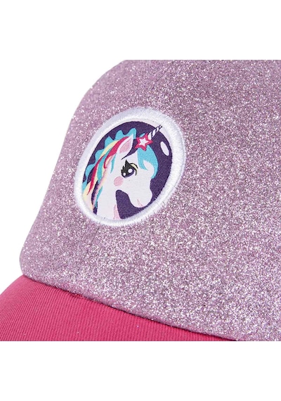 Milk & Moo Ayris 7-10 Yaş Kız Şapkası - Unicorn Temalı, Simli, Pembe-mor, Ayarlanabilir Yazlık