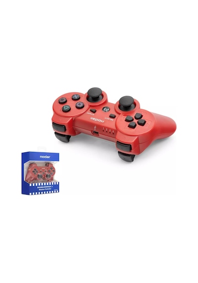 Nodar Nd600b Playstation 3 Uyumlu Kablosuz Titreşimli Gamepad - Kırmızı