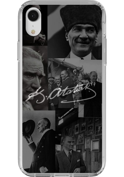 Apple Uyumlu iPhone Xr  Kemal Atatürk İmza Baskılı Silikon Kılıf Renkli