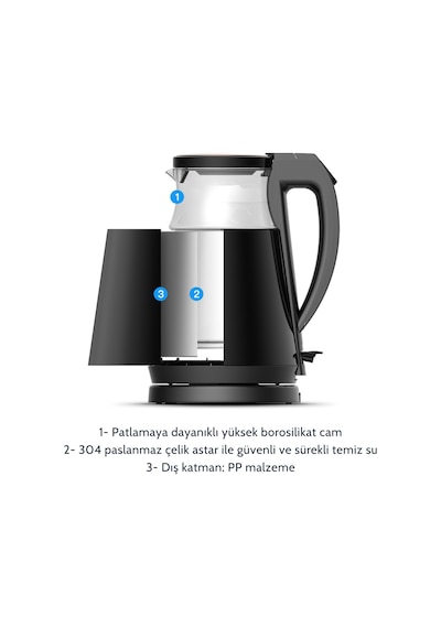 Deerma DEM-SH90W 1.7 L Dijital Isı Ayarlı Kettle