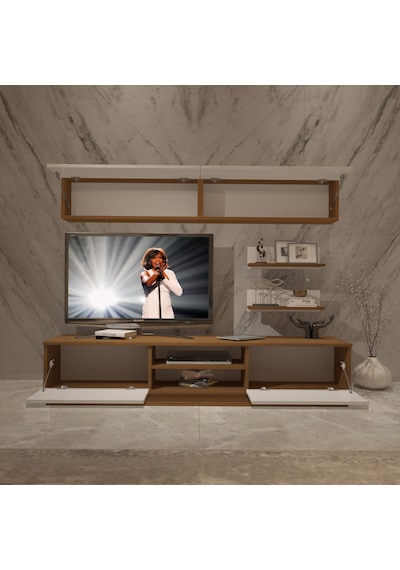 Decoraktiv Eko 5b Mdf Dvd Tv Ünitesi Tv Sehpası - Ceviz Beyaz Ceviz - Beyaz