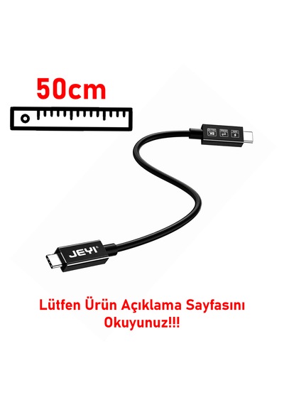 Jeyı Tb-050 50cm Thunderbolt-4 40gbps 8k 60hz Görüntü Pd 240w