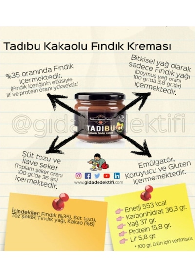 Tadıbu Kakaolu Fındık Ezmesi 330 Gr