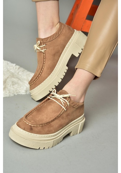 Fox Shoes R294783002 Vizon Süet Kadın Ayakkabı 001