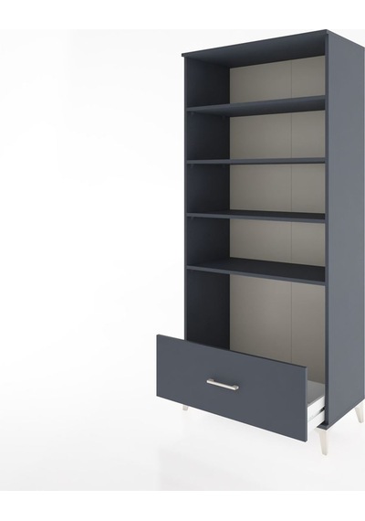 Hyperion Dolap 4 Raflı Tek Çekmeceli 88x44x195 Antrasit-antrasit Antrasit