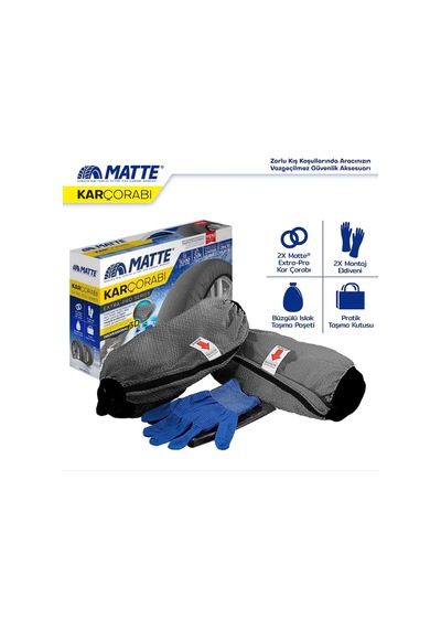 Ayrex Matte Lastik Kar Çorabı Kar Zinciri Muadili Yüksek Kalite Tekstil Kar Zinciri Extra Pro Series X-large Diğer