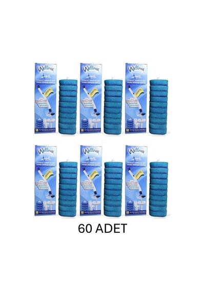 Kendinden Deterjanlı, Tuvalet Fırçası Yedek Süngeri - 60 Adet 10' Lu 6 Paket