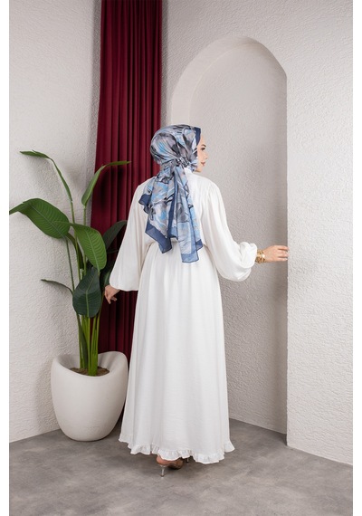 Hira Life Fashion Kadın Çilek Kumaş Ve Önü Düğmeli Eteği Fırfırlı Hakim Yaka Elbise Beyaz Beyaz Hira Life Fashion Kadın Çilek Kumaş Ve Önü Düğmeli Eteği Fırfırlı Hakim Yaka Elbise Beyaz Beyaz