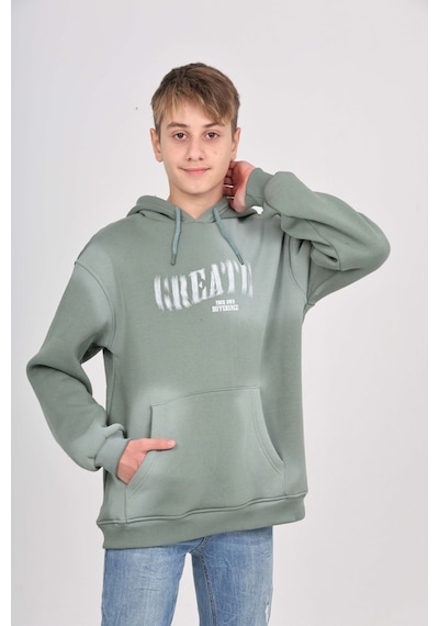 Toontoy Kids Toontoy Erkek Çocuk Pistole Baskılı Sweatshirt Koyu Yeşil