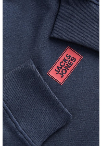 Jack & Jones Jjrush Erkek Sweatshirt Bisiklet Yaka Rahat Günlük Pamuklu Lacivert