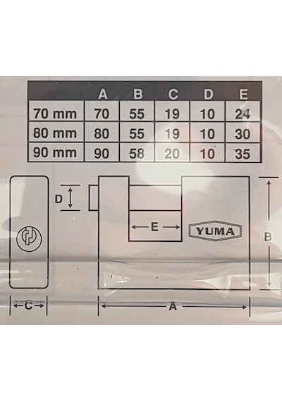 Yuma Kayar Milli Döküm Asma Kilit 70 Mm YM-1070R