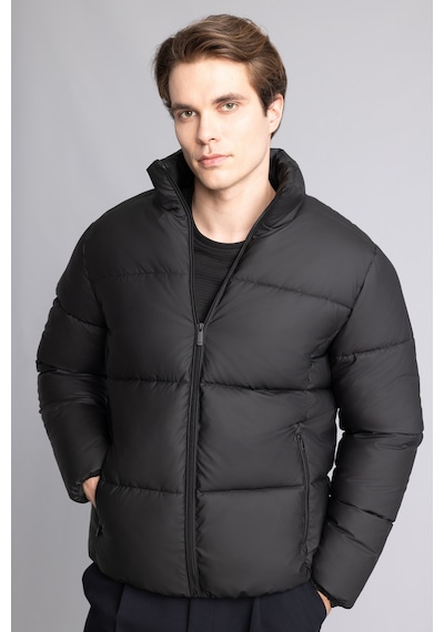 Defacto Sıcak Tutan Su İtici Slim Fit Dik Yaka Astarlı Fermuarlı Rüzgar Geçirmez Şişme Mont C5631ax26wnbk27 Siyah-bk27