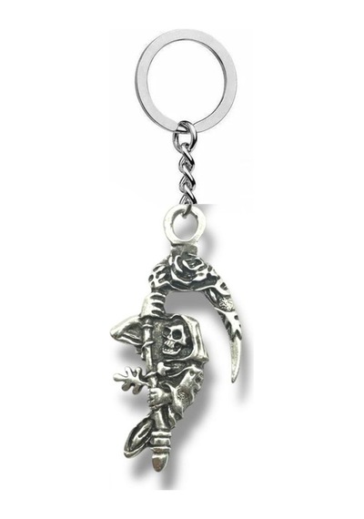 Azrail Death Reaper Kuru Kafa Figürlü Gümüş Renk Unisex Metal Anahtarlık Gotik Aksesuar