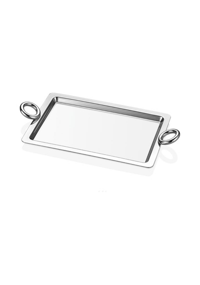 Aroww Dikdörtgen Kulplu Kahve Tepsisi - Inox Çok Renkli