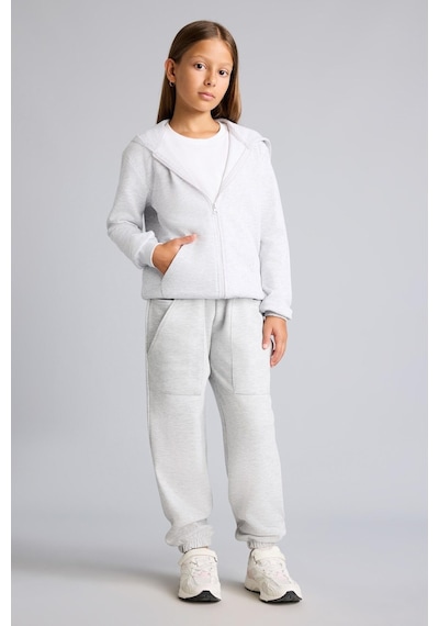 Defacto Beli Ve Paçası Lastikli Cepli Jogger Fit Eşofman Altı Kız Çocuk I3171a826augr421 Gri-gr421